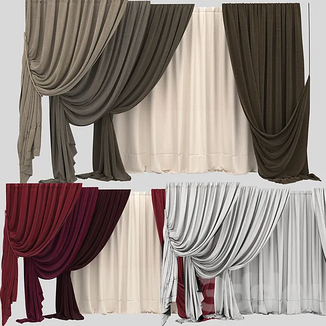 Curtain collection 10 3ds Max