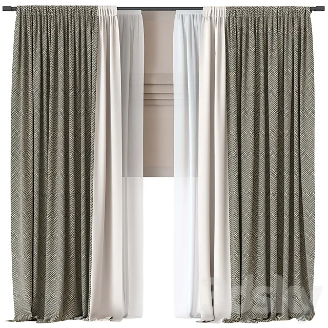 Curtain For interior N075 3ds Max