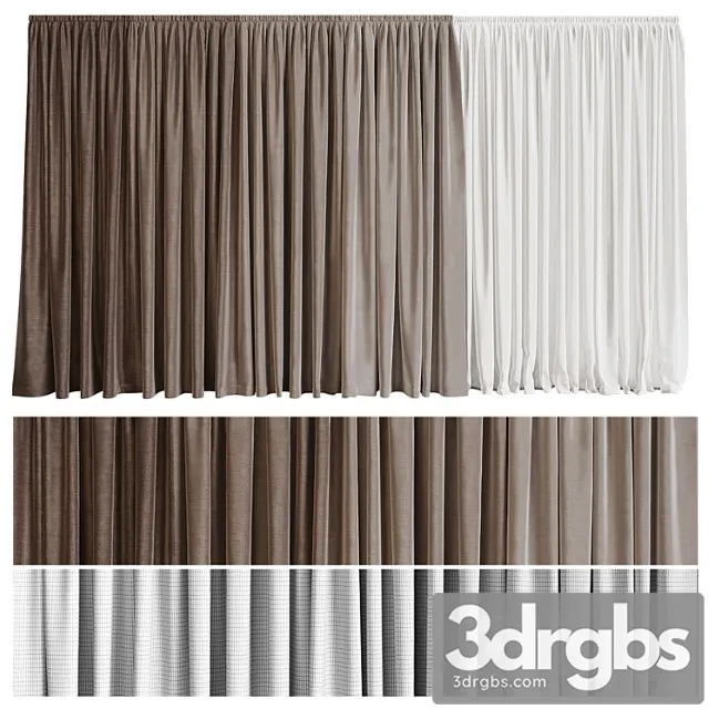 Curtain in four shades with tulle