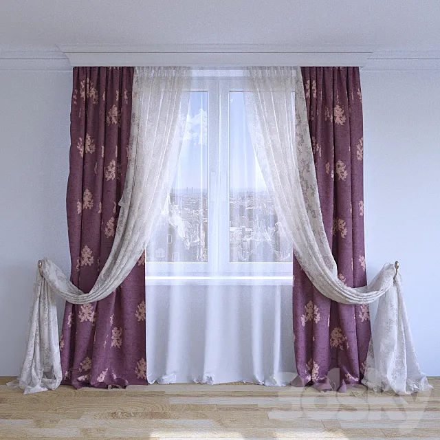 Curtain Red 3DS Max Model