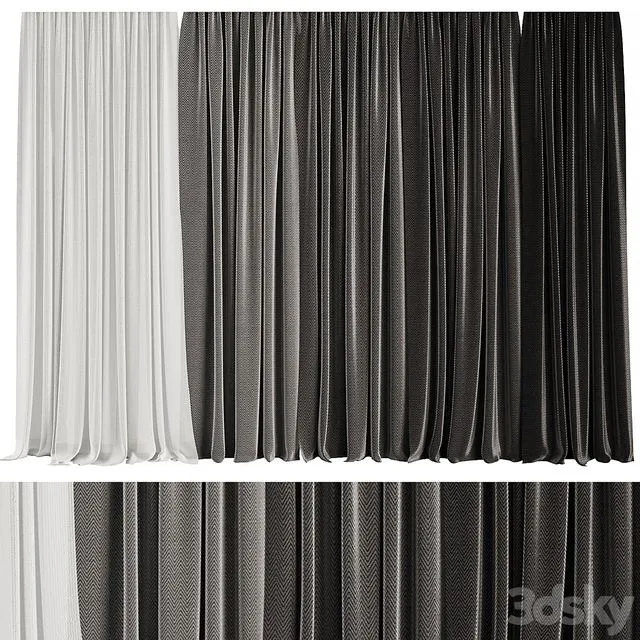 Curtain Set M9 3dsMax Model