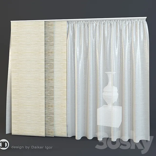 Curtain sliding sectional 3DSMax File