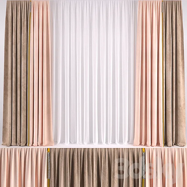 CURTAIN WITH COLOR ZIPPER 3DSMax File
