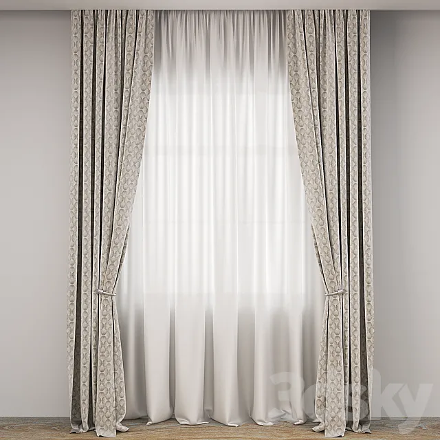 Curtain with pick-up 3ds Max