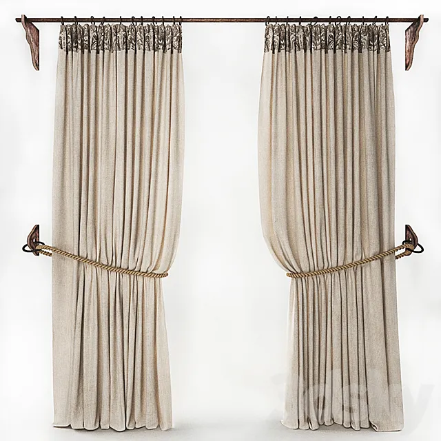 CURTAIN WITH ROPE 2 3DSMax File
