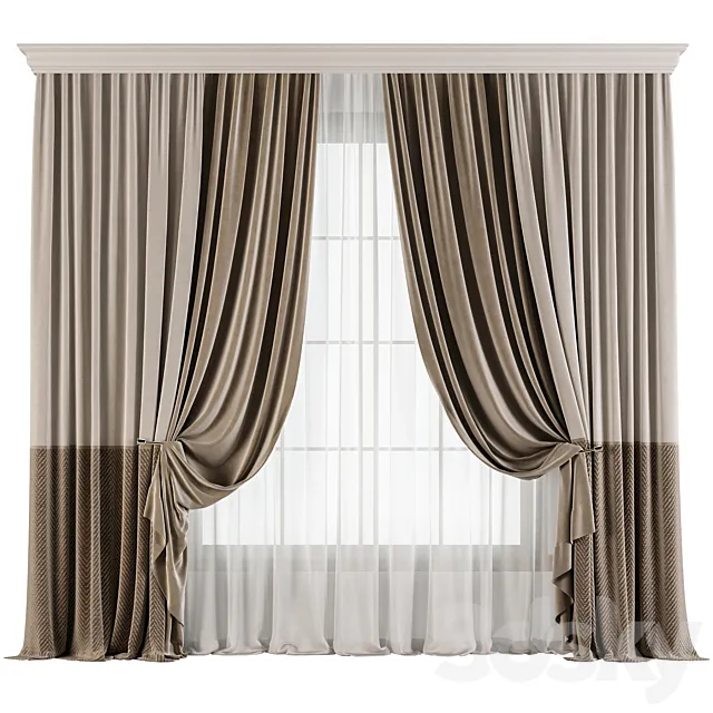 Curtain with tulle 40 3dsMax Model