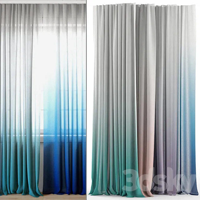 Curtains 129 | Pottery Barn Teen | Ombre Sheer Curtain 3DSMax File