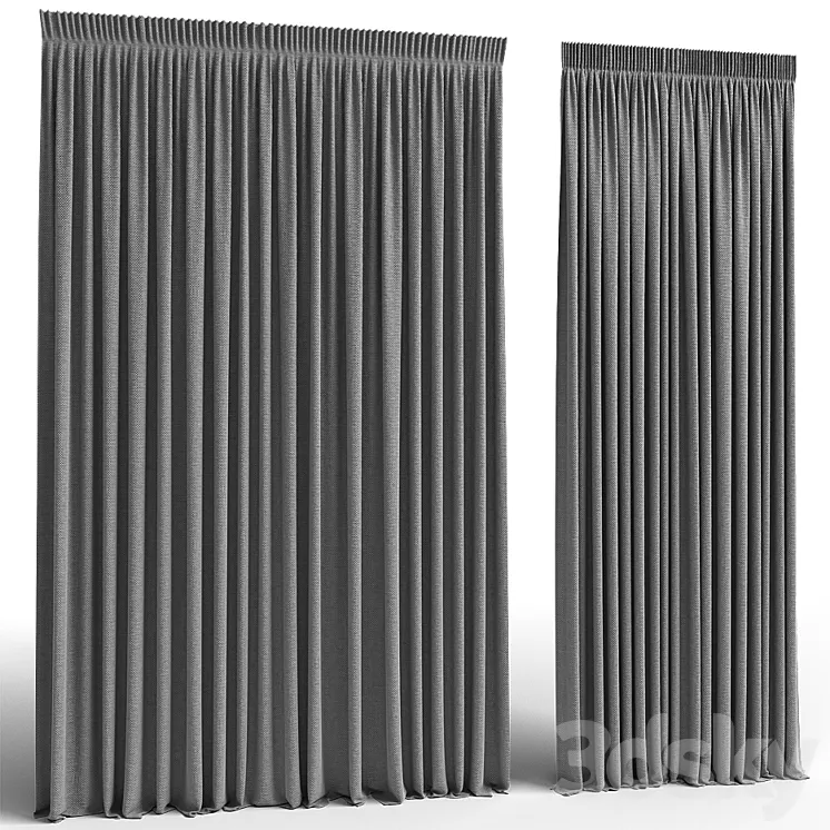 Curtains 2 positions 3DS Max
