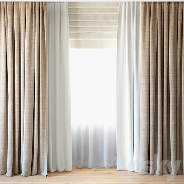 Curtains 20 | Curtains with Tulle 3DSMax File