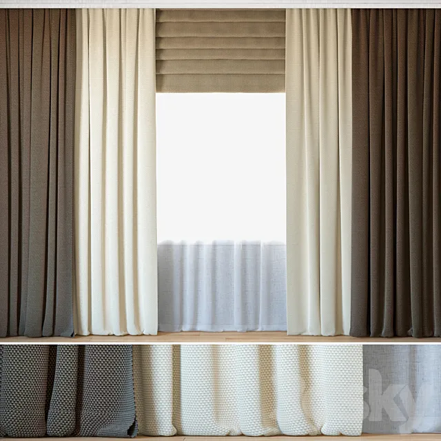 Curtains 28 | Curtains with Tulle | Rohi | Novum 3ds Max