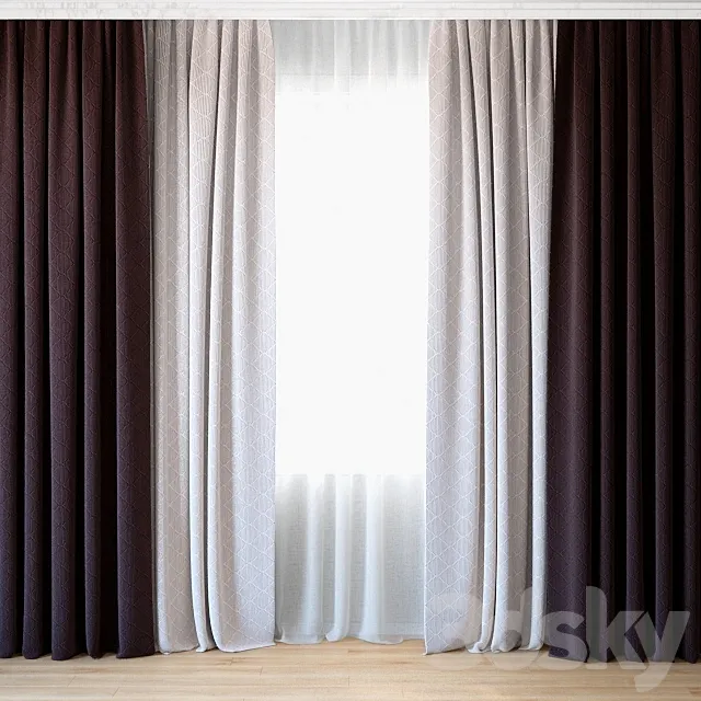 Curtains 31 | Curtains with tulle 3ds Max