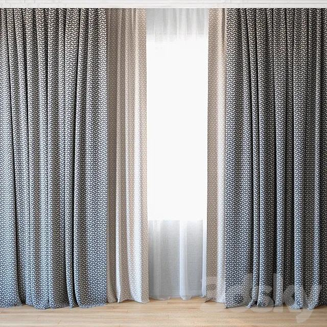 Curtains 35 | Curtains with tulle 3ds Max