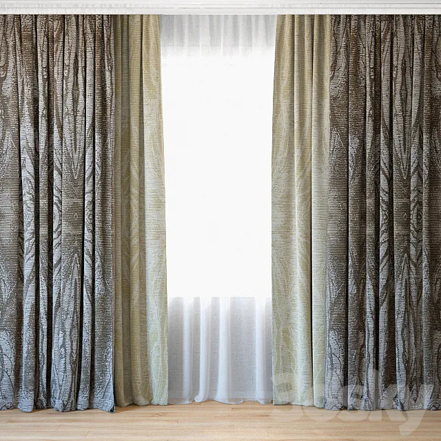 Curtains 37 | Curtains with tulle 3ds Max