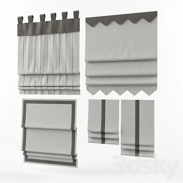 Curtains 4 pieces. 3DSMax File