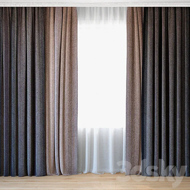 Curtains 40 | Curtains with tulle 3ds Max