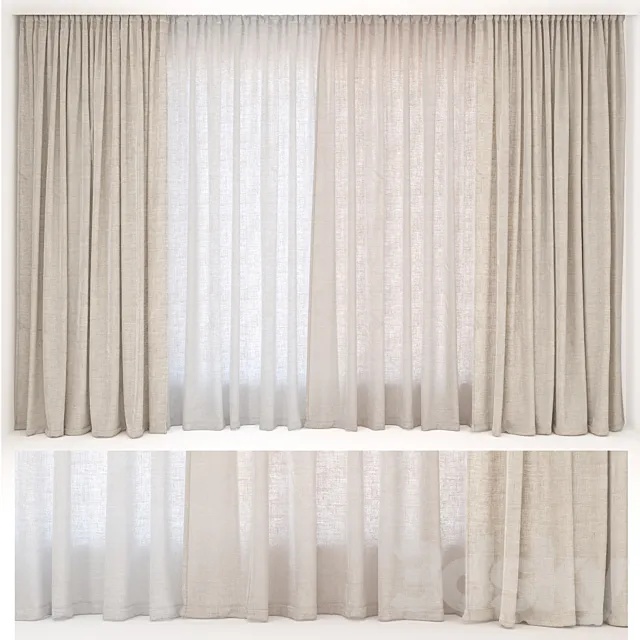 Curtains 43 Linen 3ds Max
