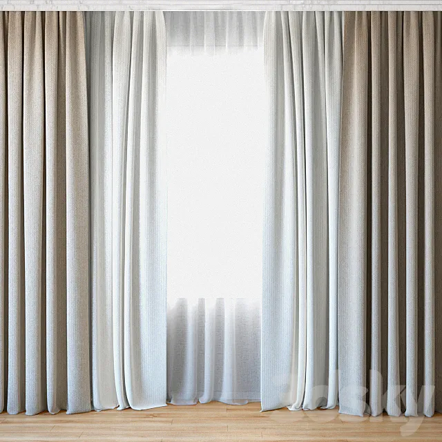 Curtains 46 | Curtains with tulle 3DSMax File