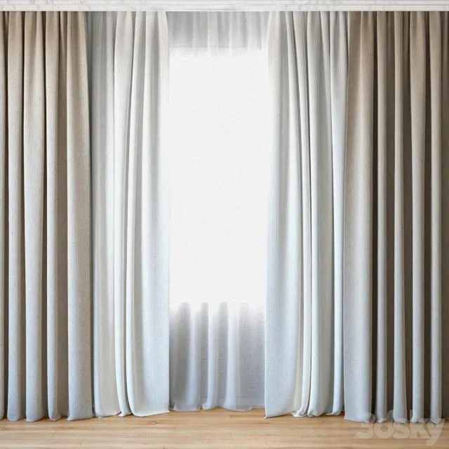 Curtains 46 Curtains with tulle 3dsMax Model