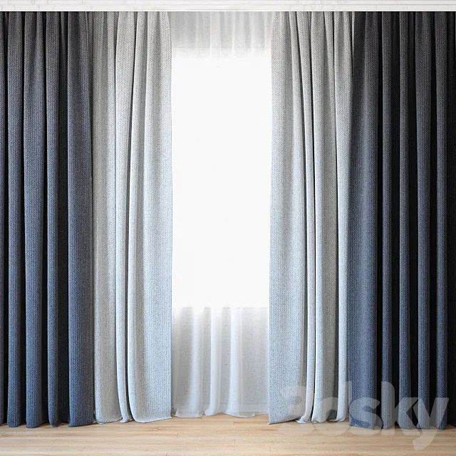 Curtains 47 | Curtains with tulle 3ds Max