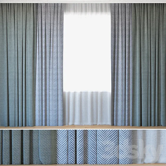 Curtains 59 | Curtains with Tulle | Novum and Linum 3ds Max