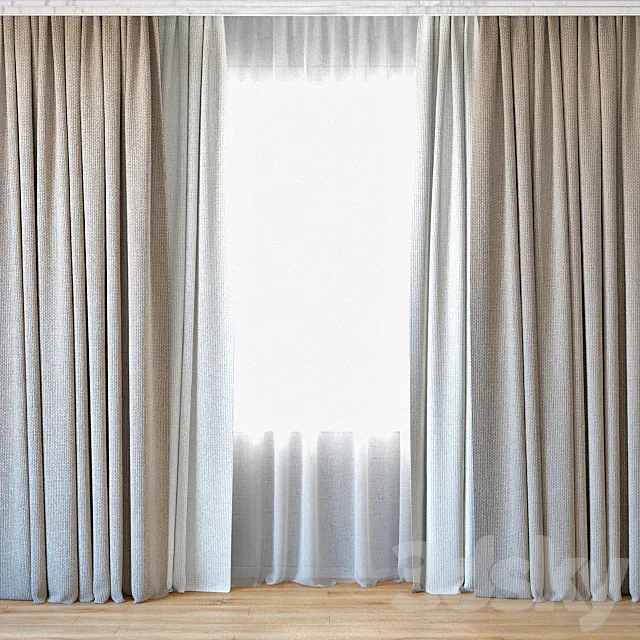 Curtains 64 | Curtains with tulle 3ds Max
