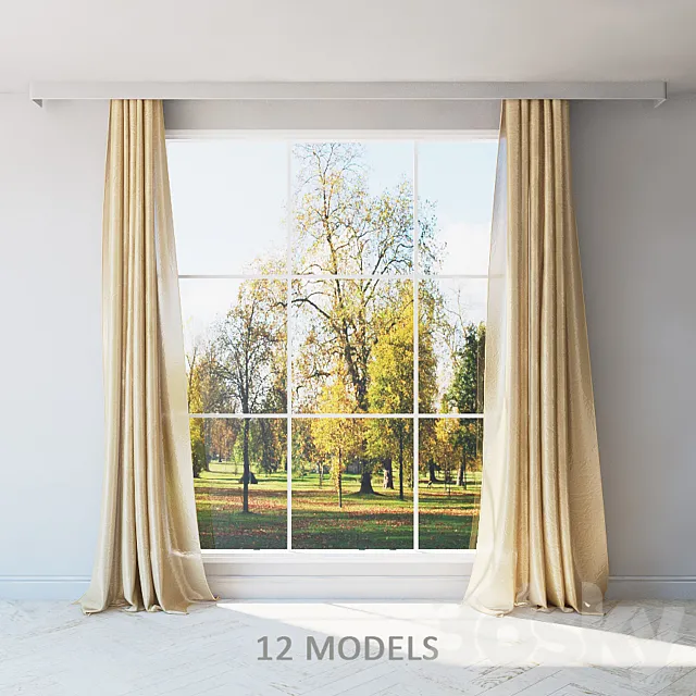 Curtains. A set of 12 models 3DSMax File