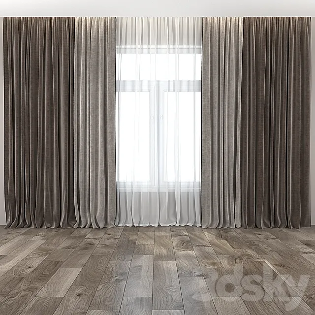 Curtains and tulle 14 3DS Max Model