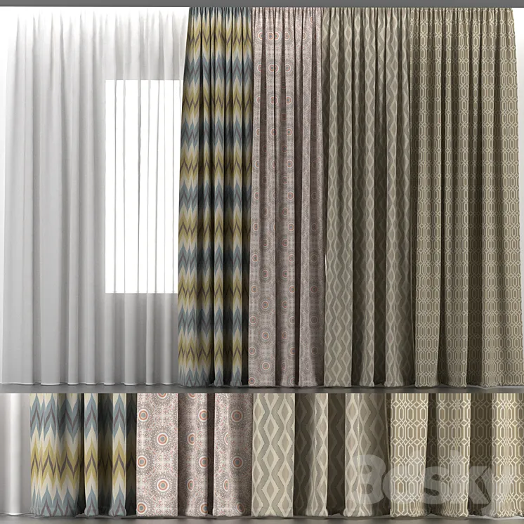 Curtains and tulle 5 3DS Max