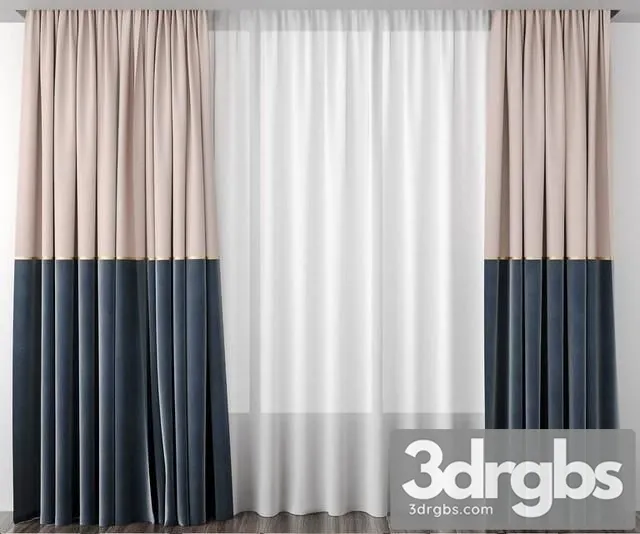 Curtains Baked Milk and Gray Blue 3dsmax Download