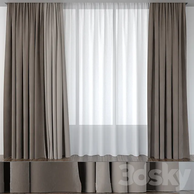 Curtains beige-brown 3DSMax File