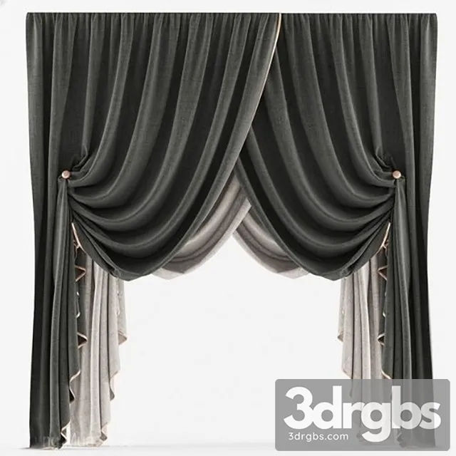 Curtains Classic BW 3D Model 3dsmax Download