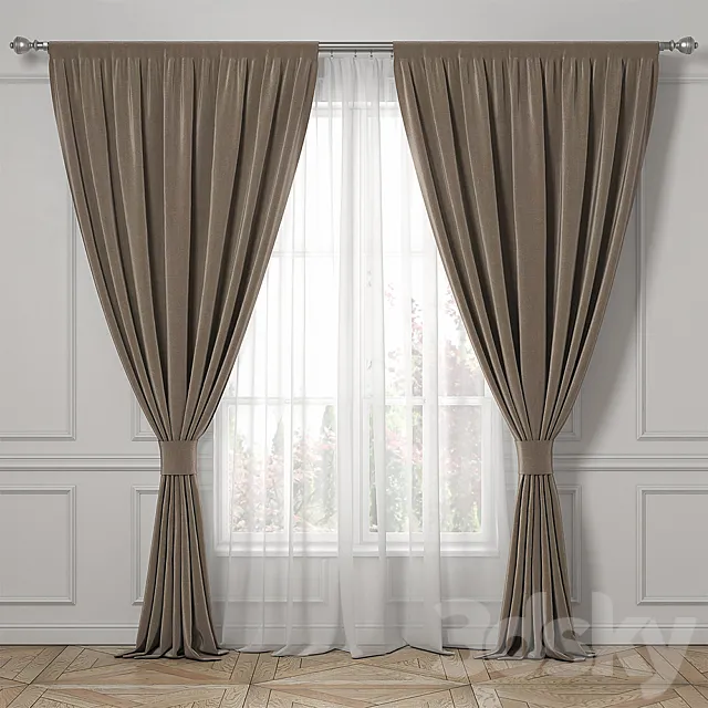 Curtains classic style. 3ds Max