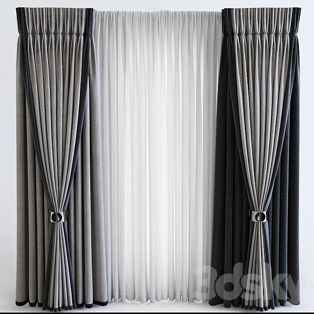 Curtains contemporary 3DSMax File