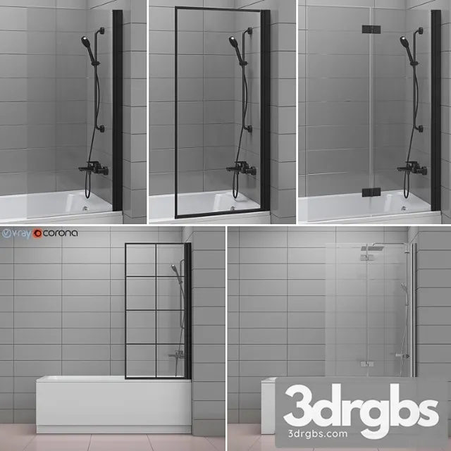 Curtains For Bathtubs and Bathtubs Radaway and Villeroy Boch Set 62 3dsmax Download