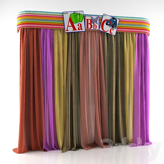 Curtains for children’s 3DS Max Model