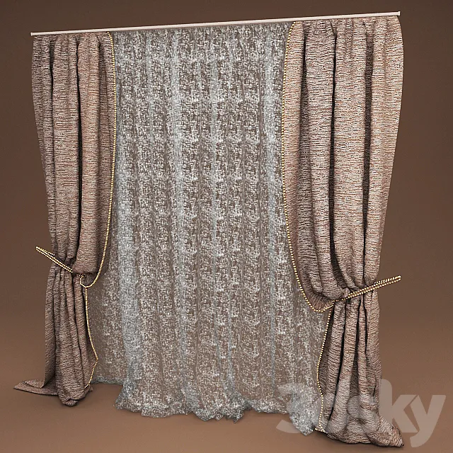 Curtains for the bedroom 3DS Max Model