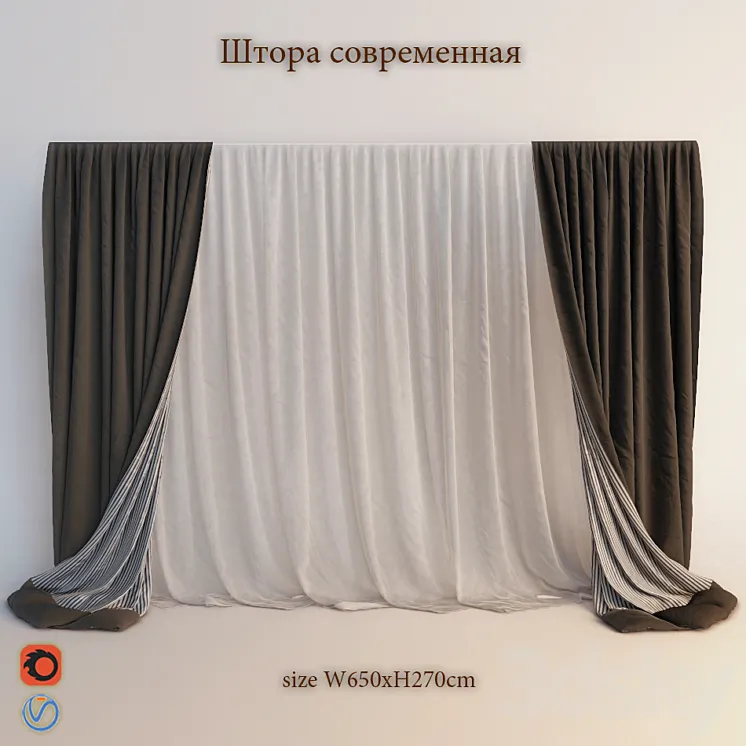 Curtains for the bedroom 3DS Max