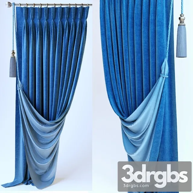 Curtains. french braid 3dsmax Download
