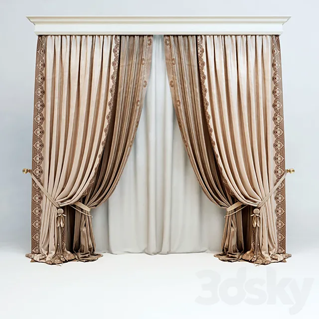 Curtains in a classic style 3DS Max Model