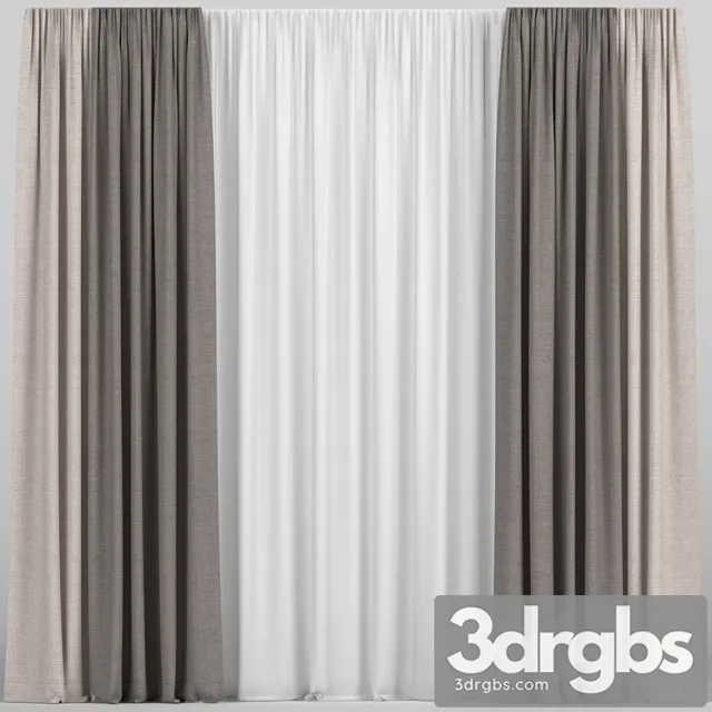 Curtains in two colors with tulle 2