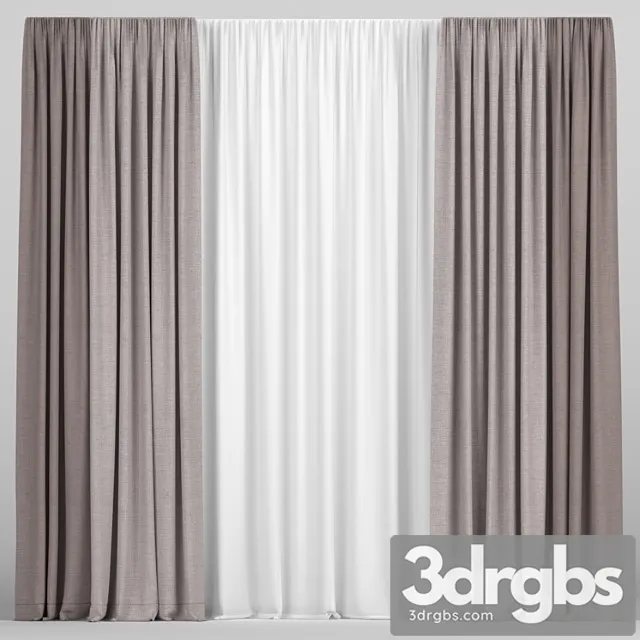 Curtains in two colors with tulle