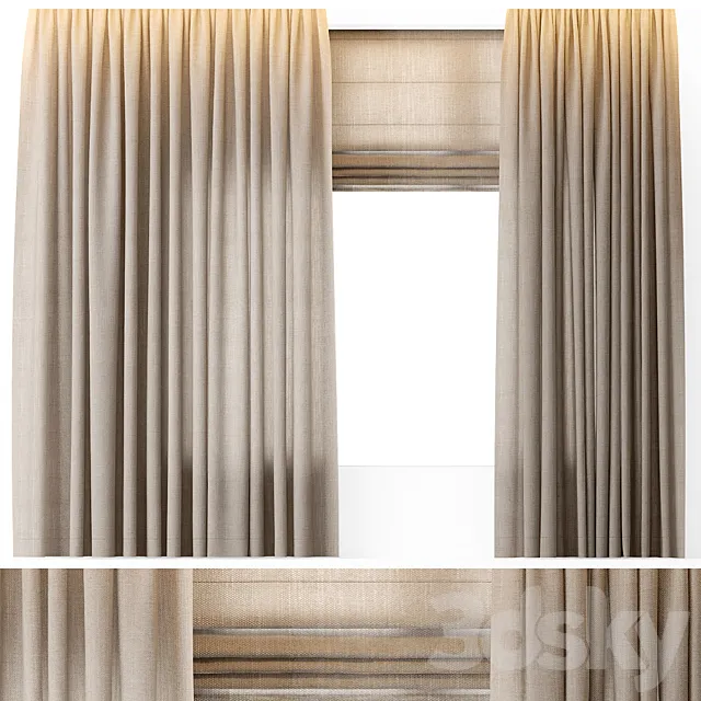 CURTAINS LINEN 3DS Max Model