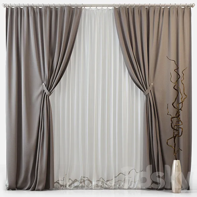 Curtains m08 3DS Max Model