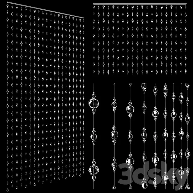 Curtains made of beads “Waterfall” 3ds Max