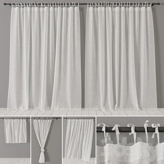 Curtains magic linen 3ds Max
