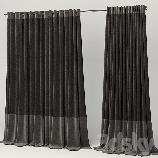 Curtains on the grommet 3DS Max Model