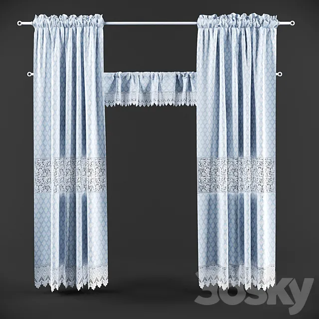 Curtains Provence 3ds Max