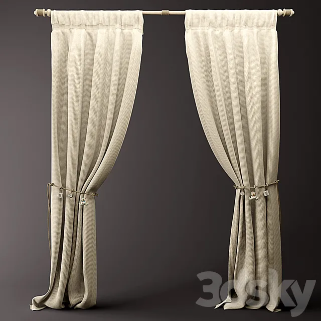 Curtains & rope kids 3DS Max Model