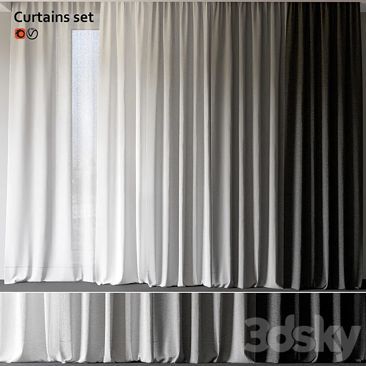 Curtains set 3 3DS Max Model