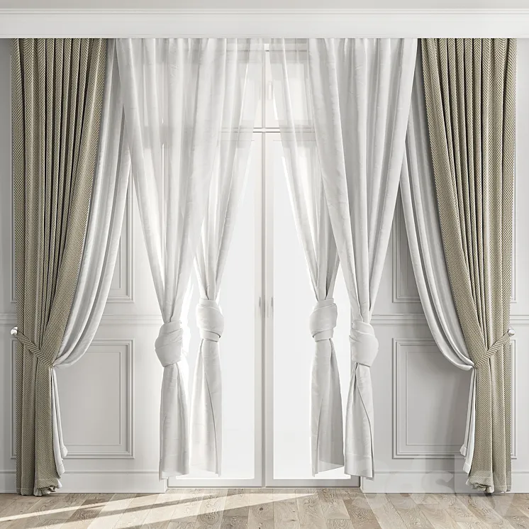 Curtains with balcony doors 512C 3DS Max